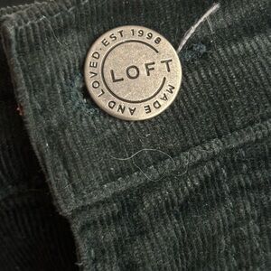Super soft corduroy jeans in forest green from Loft.